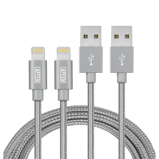 Goldenes Nylon-geflochtenes Lightning-Ladekabel, superschnelles Lade-Lightning-Kabel, USB-Daten-Lightning-Kabel