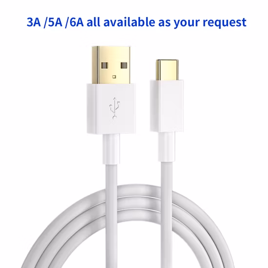 Schnellladekabel, 5 A, superschnelles Kabel für Andorid, schwarze Farbe